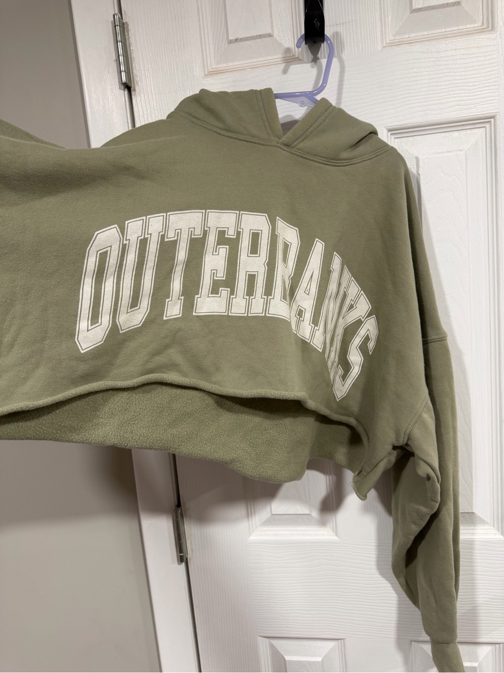 Altar’D Stare Olive Green Cropped Hoodie Sweatshirt - Women’s L/XL